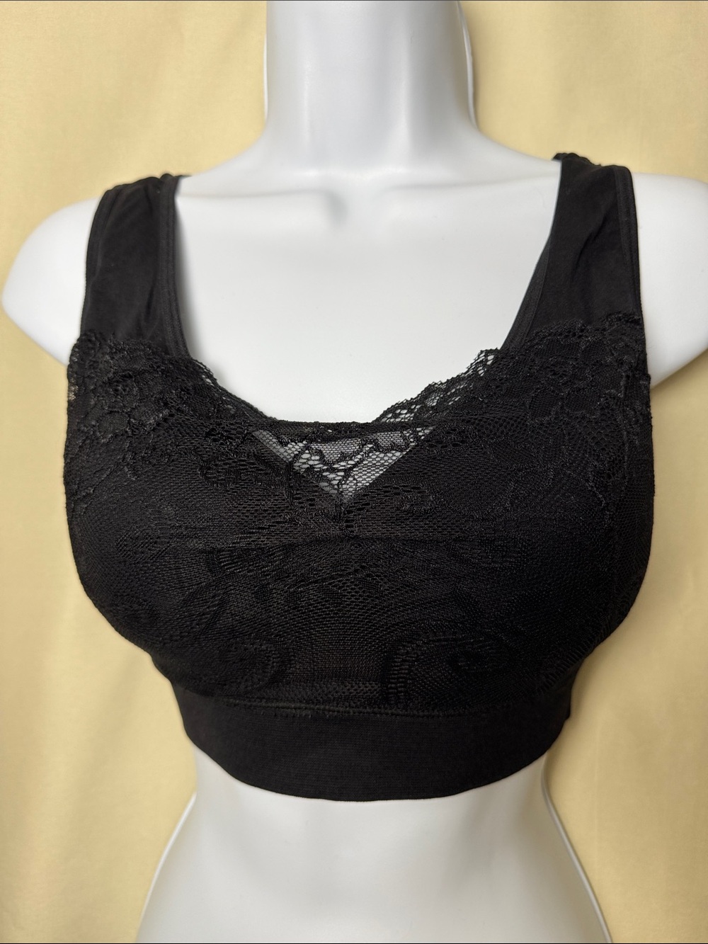 Black Lace-Trim Comfort Bralette